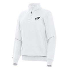 Philadelphia Eagles Antigua Women's Victory Quarter-Zip Top - White cheap
