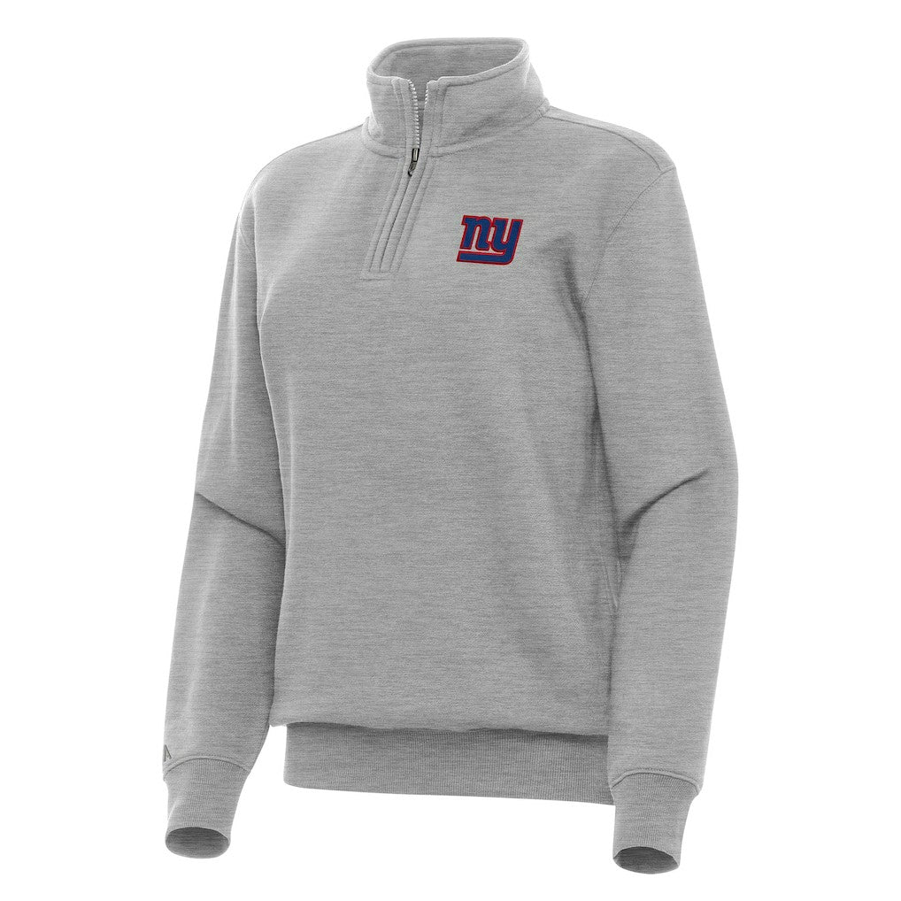 New York Giants Antigua Women's Victory Quarter-Zip Top - Heather Gray on sale