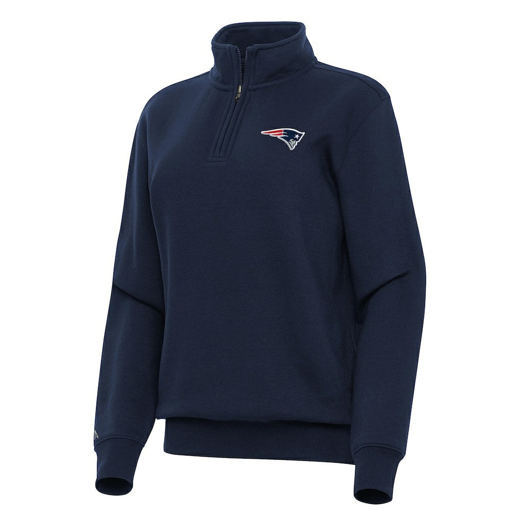 New England Patriots Antigua Women's Victory Quarter-Zip Top - Navy discount
