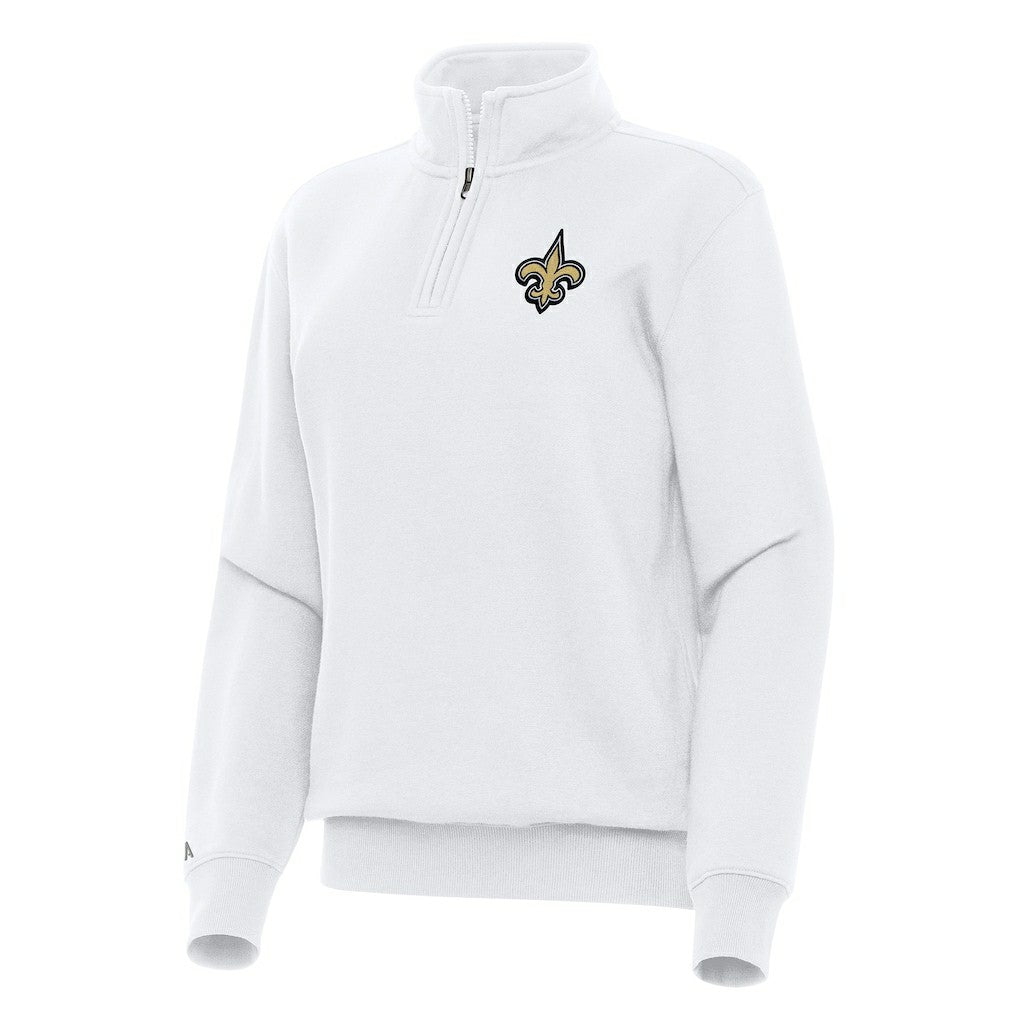 New Orleans Saints Antigua Women's Victory Quarter-Zip Top - White cheap