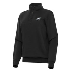 Philadelphia Eagles Antigua Women's Victory Quarter-Zip Top - Black sale