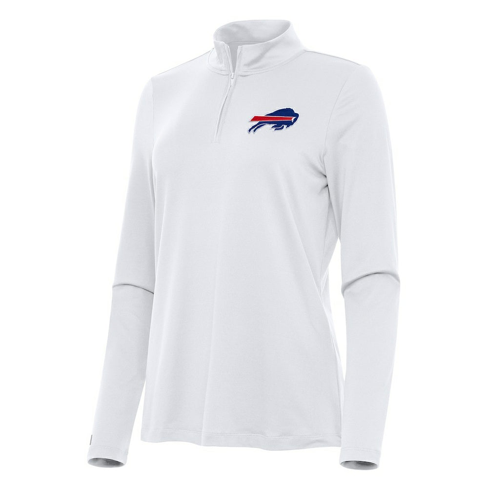Buffalo Bills Antigua Women's Reprocess Quarter-Zip Top - White for sale