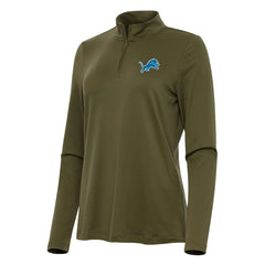 Detroit Lions Antigua Women's Reprocess Quarter-Zip Top - Olive online