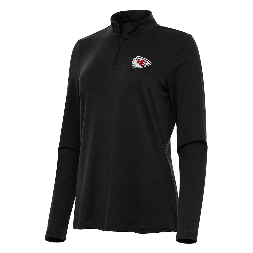 Kansas City Chiefs Antigua Women's Reprocess Quarter-Zip Top - Black cheap