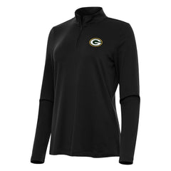 Green Bay Packers Antigua Women's Reprocess Quarter-Zip Top - Black discount