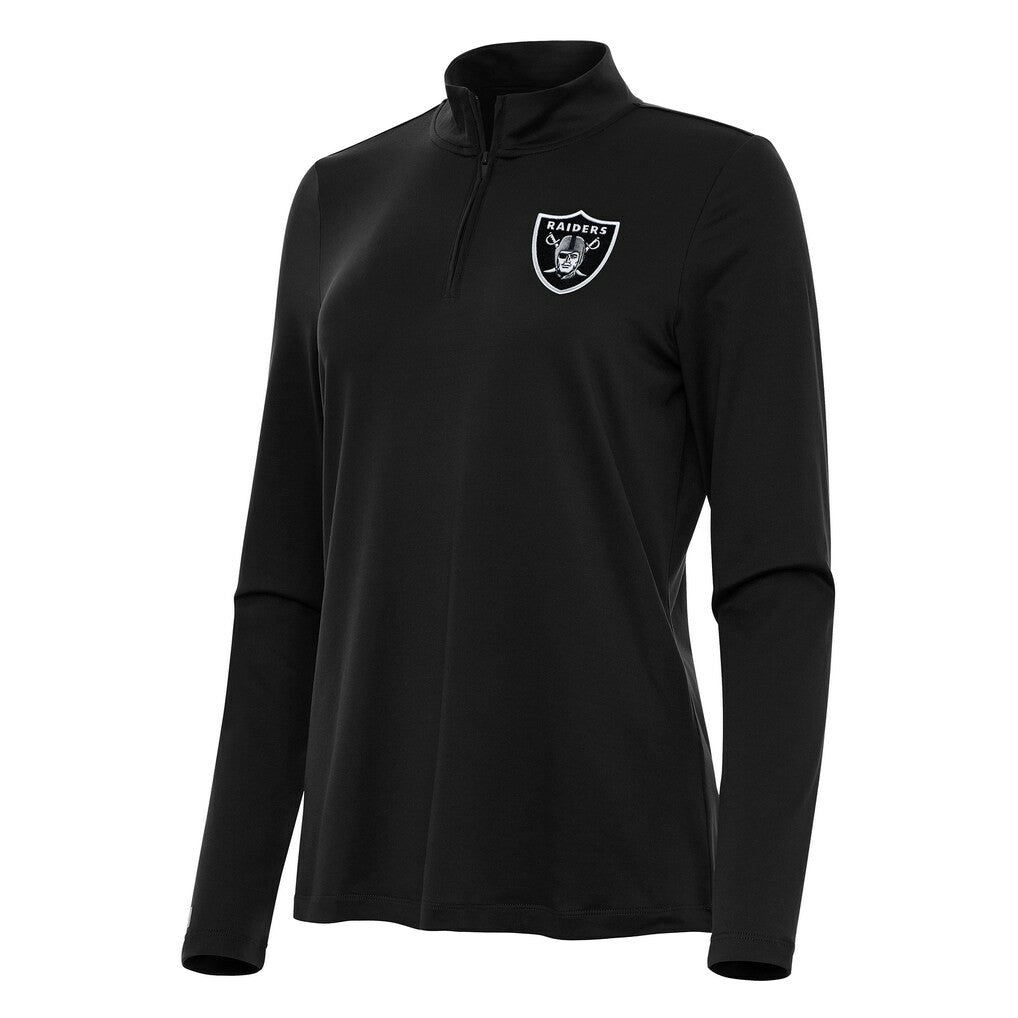 Las Vegas Raiders Antigua Women's Reprocess Quarter-Zip Top - Black cheap