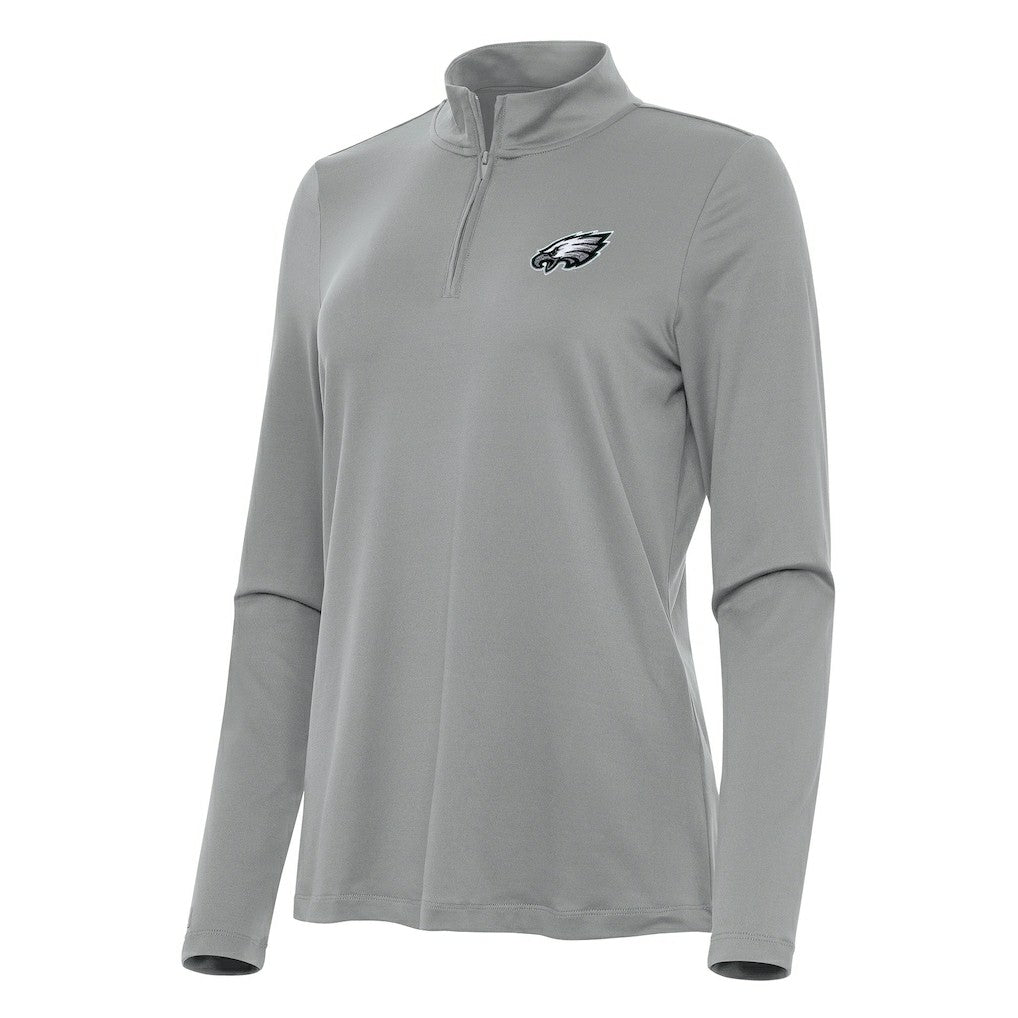 Philadelphia Eagles Antigua Women's Reprocess Quarter-Zip Top - Gray online