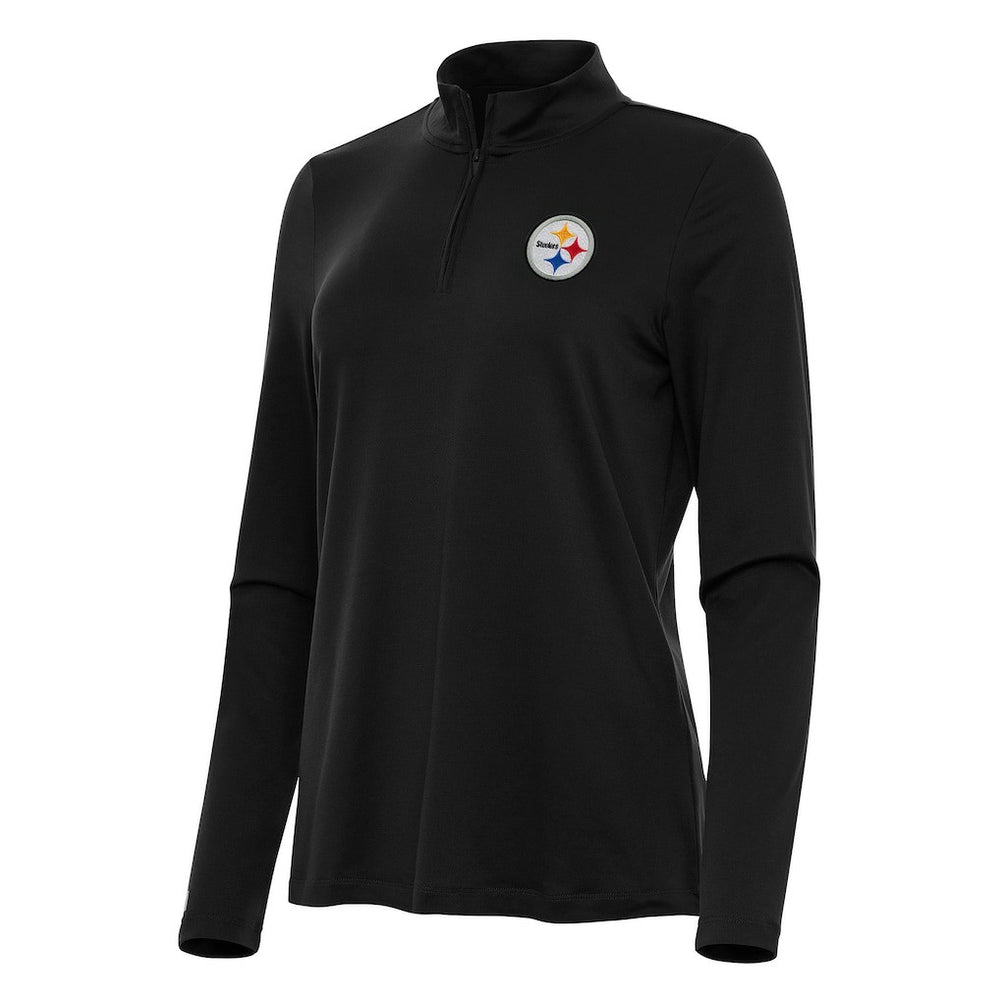 Pittsburgh Steelers Antigua Women's Reprocess Quarter-Zip Top - Black outlet