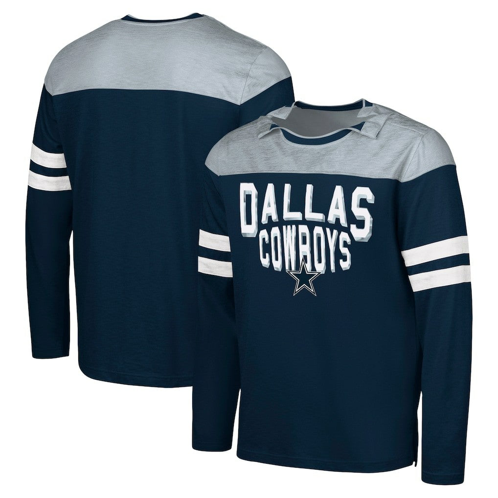 Dallas Cowboys G-III Sports by Carl Banks Adaptive Hail Mary Long Sleeve T-Shirt - Navy/Silver outlet