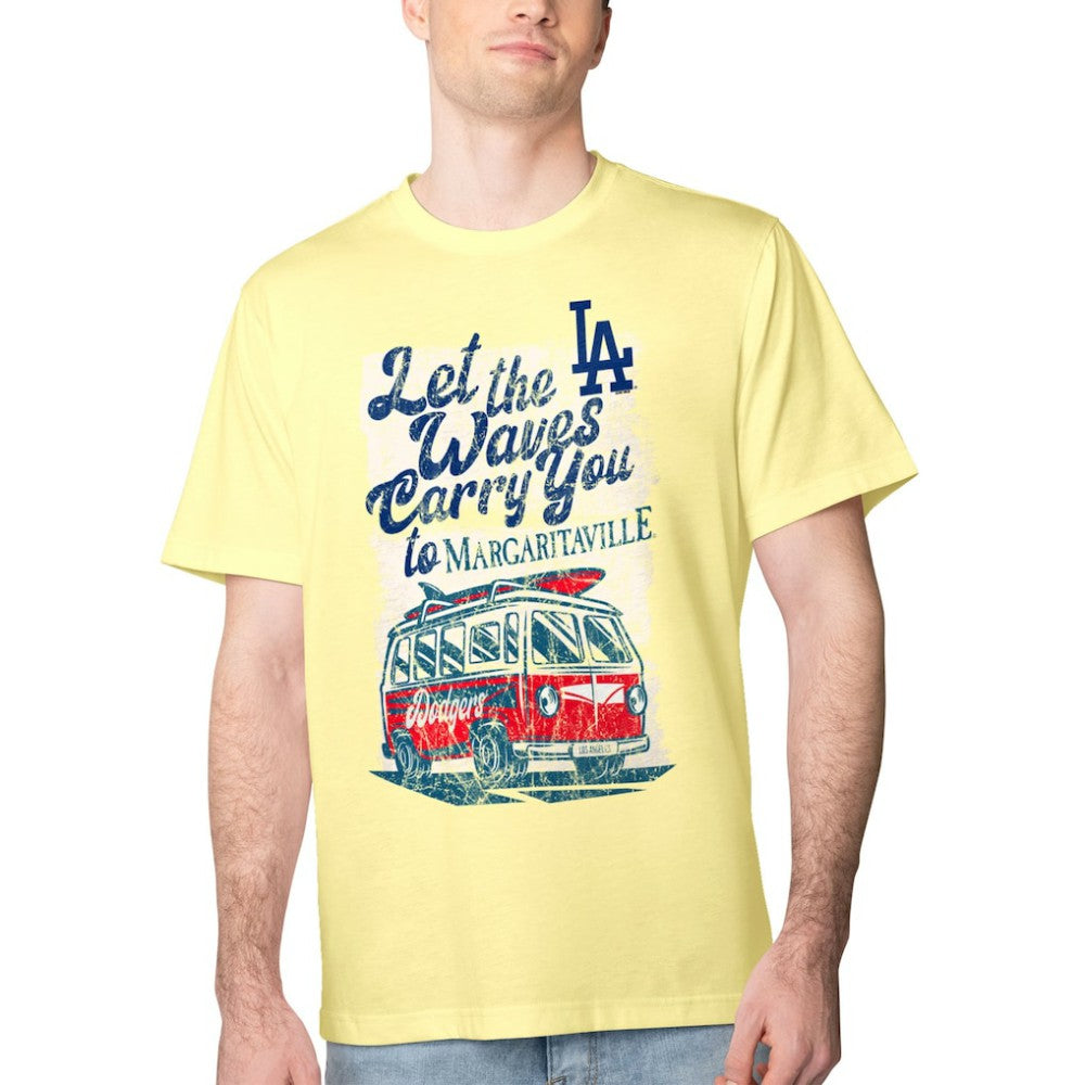 Los Angeles Dodgers Margaritaville Bus Waves Graphic T-Shirt Yellow