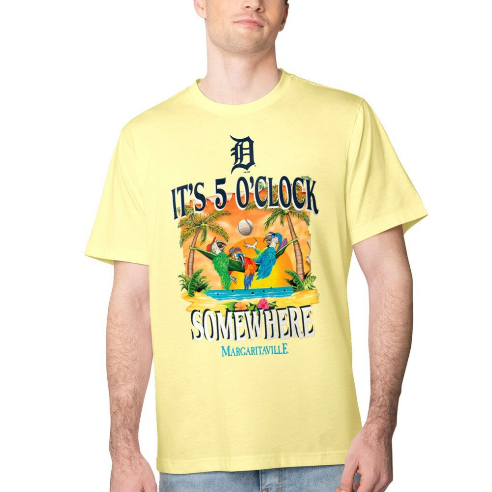 Detroit Tigers Margaritaville Five O'Clock Graphic T-Shirt Yellow
