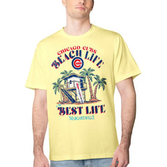 Chicago Cubs Margaritaville Beach Hut Graphic T-Shirt Yellow