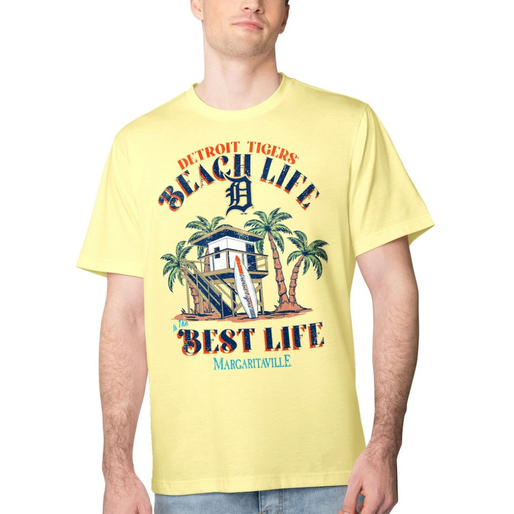 Detroit Tigers Margaritaville Beach Hut Graphic T-Shirt Yellow