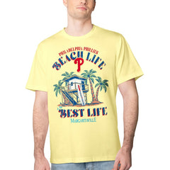 Philadelphia Phillies Margaritaville Beach Hut Graphic T-Shirt Yellow