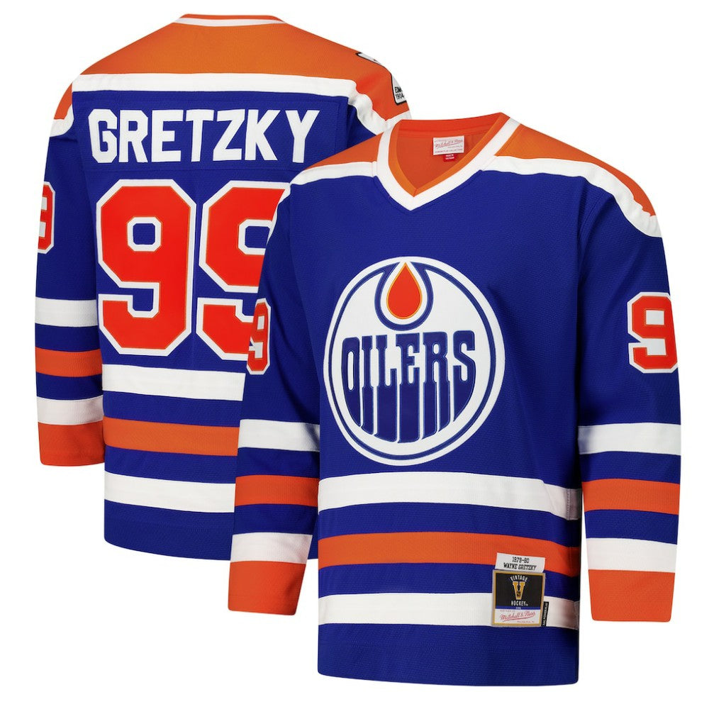 Wayne Gretzky Edmonton Oilers 1979-80 Power Play Jersey - Royal Jerseys