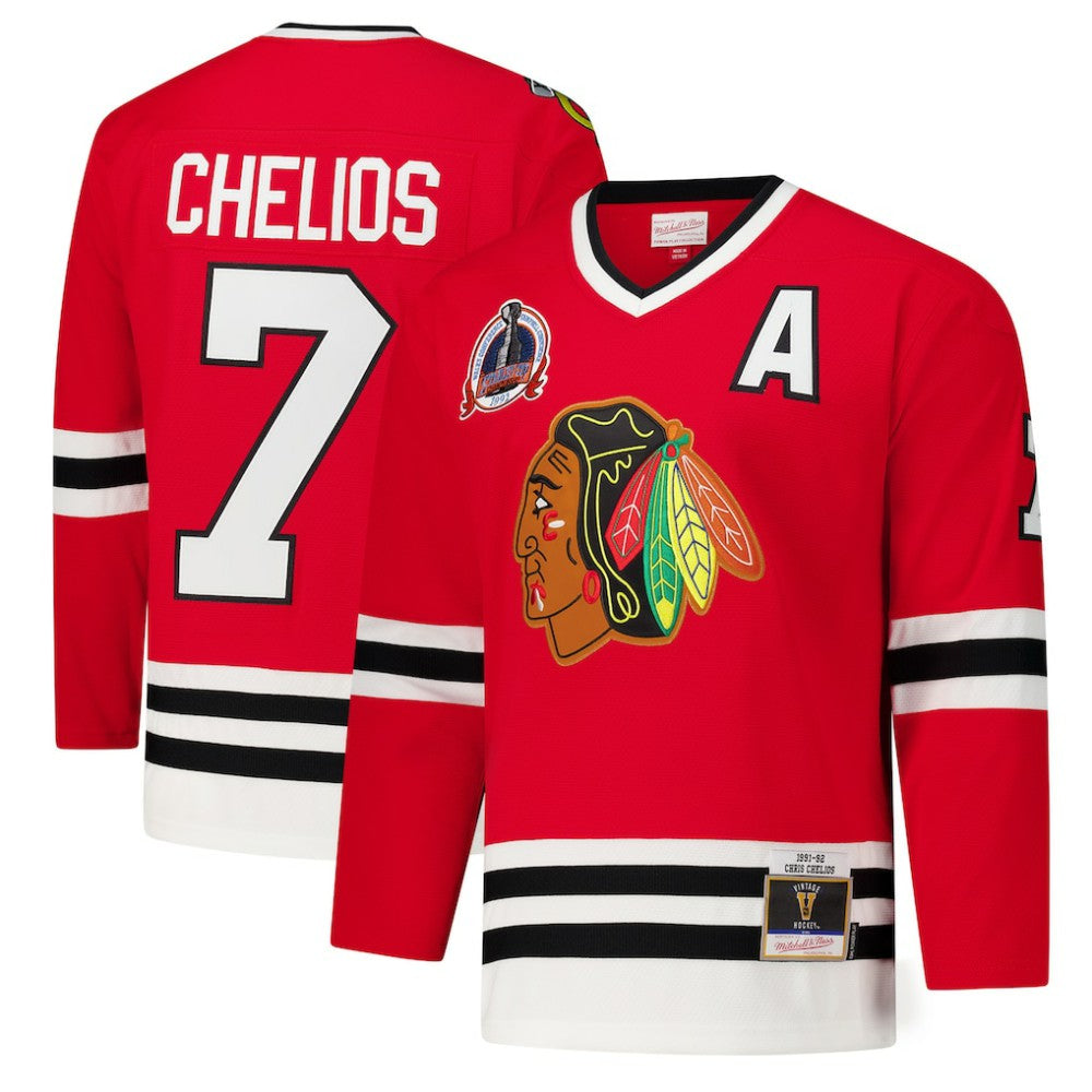 Chris Chelios Chicago Blackhawks 1991-92 Power Play Jersey - Red Jerseys