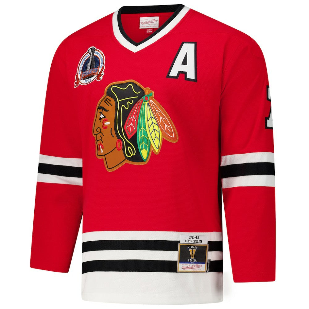 Chris Chelios Chicago Blackhawks 1991-92 Power Play Jersey - Red Jerseys