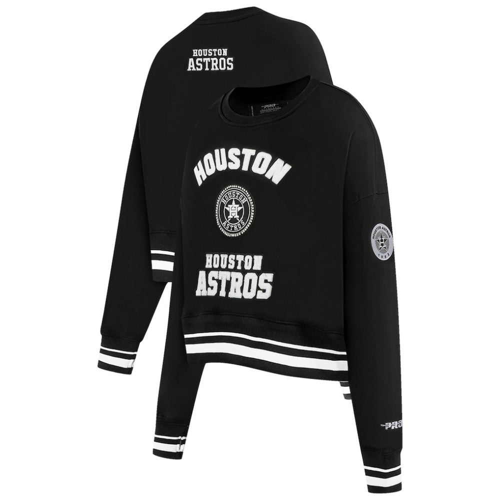 Houston Astros Pro Standard Women's Pearl Cropped Pullover Sweatshirt
 Black