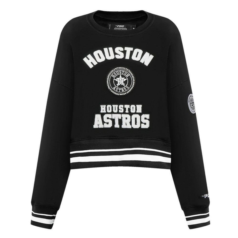 Houston Astros Pro Standard Women's Pearl Cropped Pullover Sweatshirt
 Black