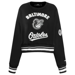 Baltimore Orioles Pro Standard Women's Pearl Cropped Pullover Sweatshirt
 Black