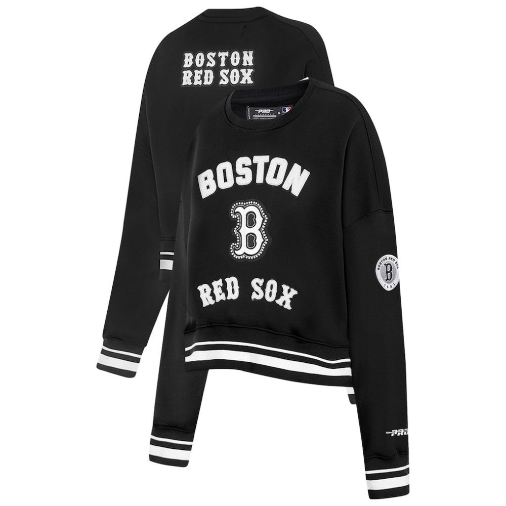Boston Red Sox Pro Standard Women's Pearl Cropped Pullover Sweatshirt
 Black