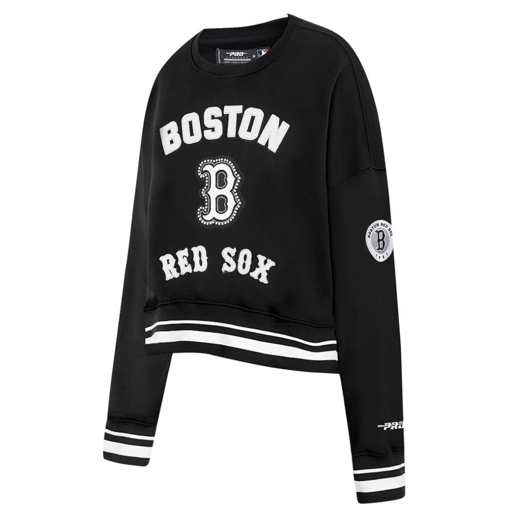 Boston Red Sox Pro Standard Women's Pearl Cropped Pullover Sweatshirt
 Black