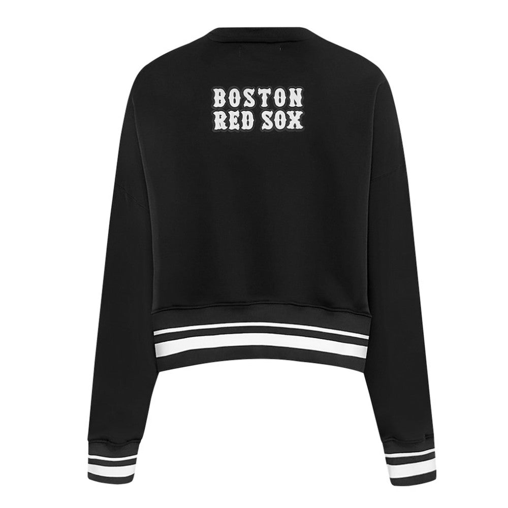 Boston Red Sox Pro Standard Women's Pearl Cropped Pullover Sweatshirt
 Black