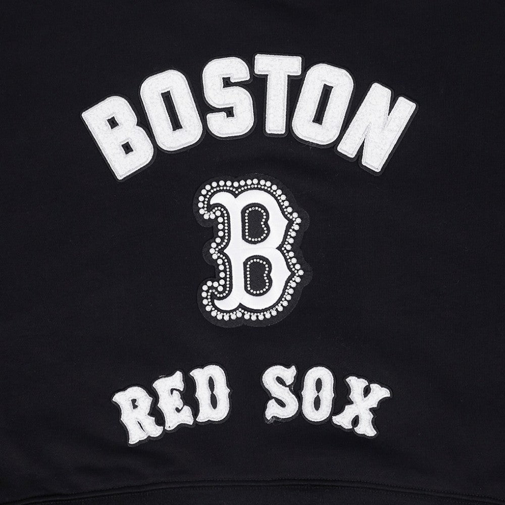 Boston Red Sox Pro Standard Women's Pearl Cropped Pullover Sweatshirt
 Black