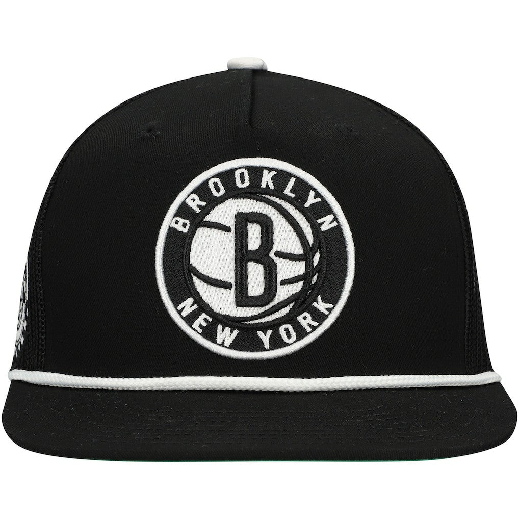 Brooklyn Nets Roper Trucker Snapback Hat - Black for sale