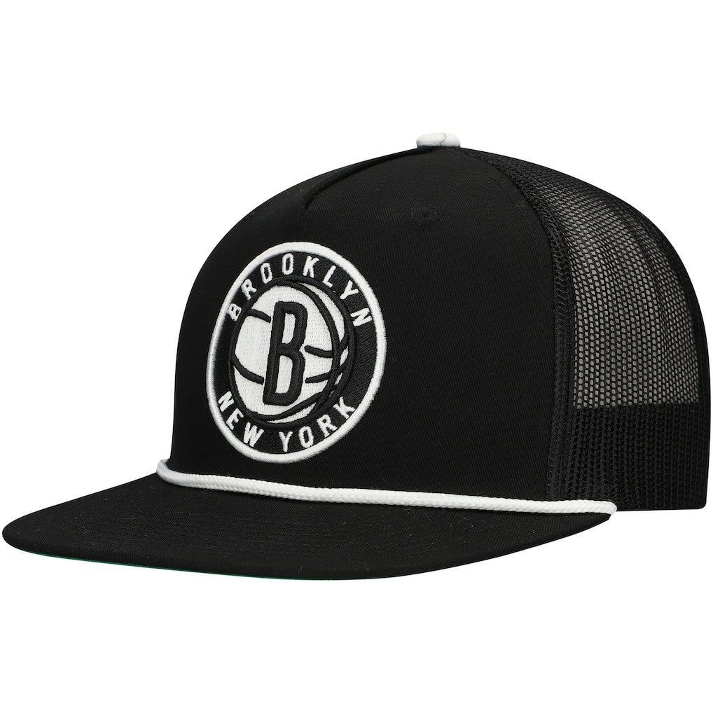 Brooklyn Nets Roper Trucker Snapback Hat - Black for sale