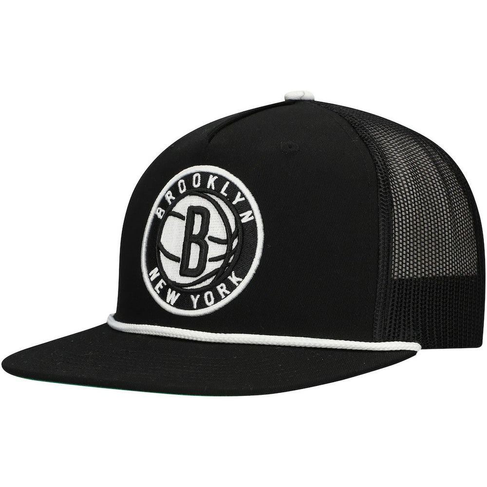 Brooklyn Nets Roper Trucker Snapback Hat - Black for sale