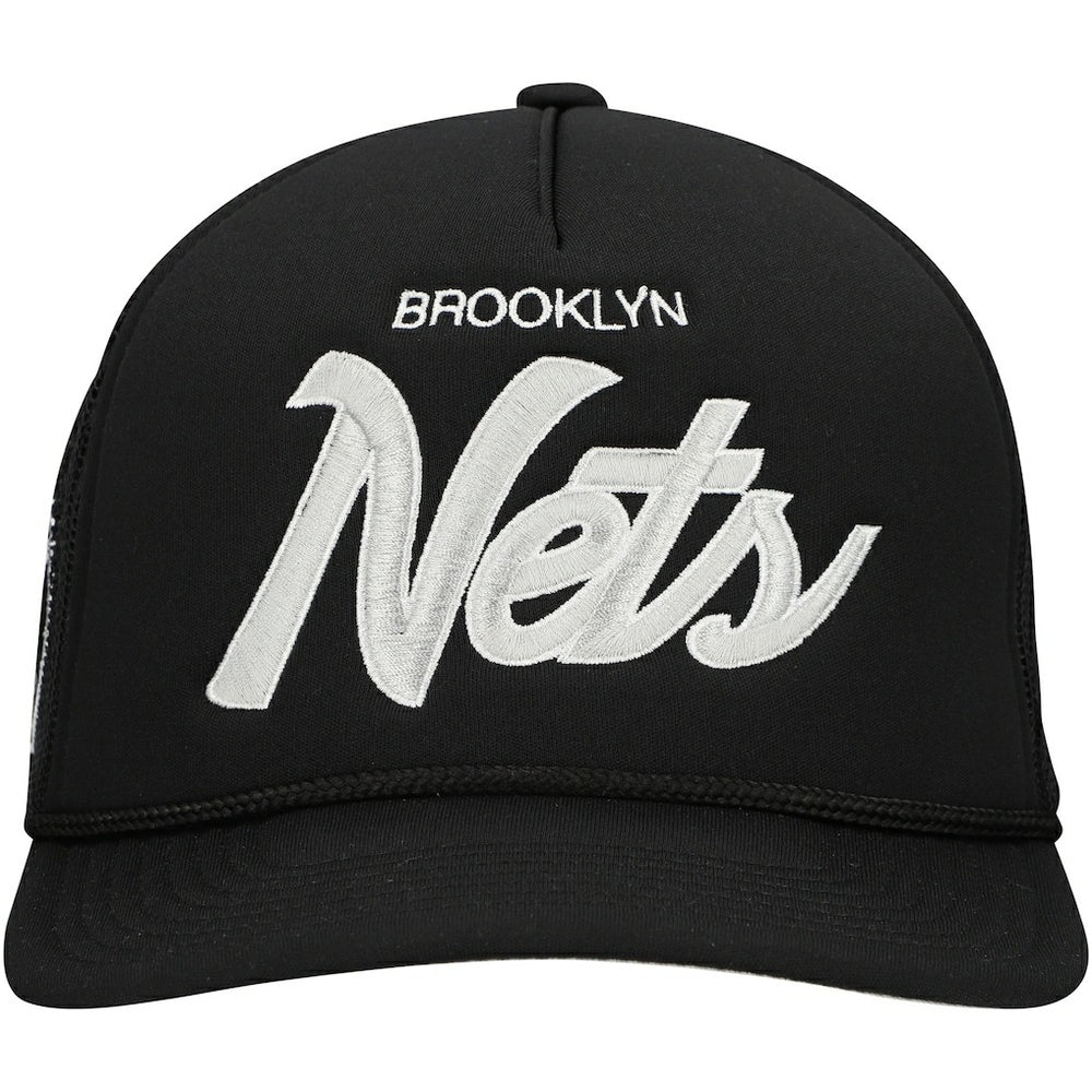 Brooklyn Nets Script Trucker Adjustable Hat - Black outlet