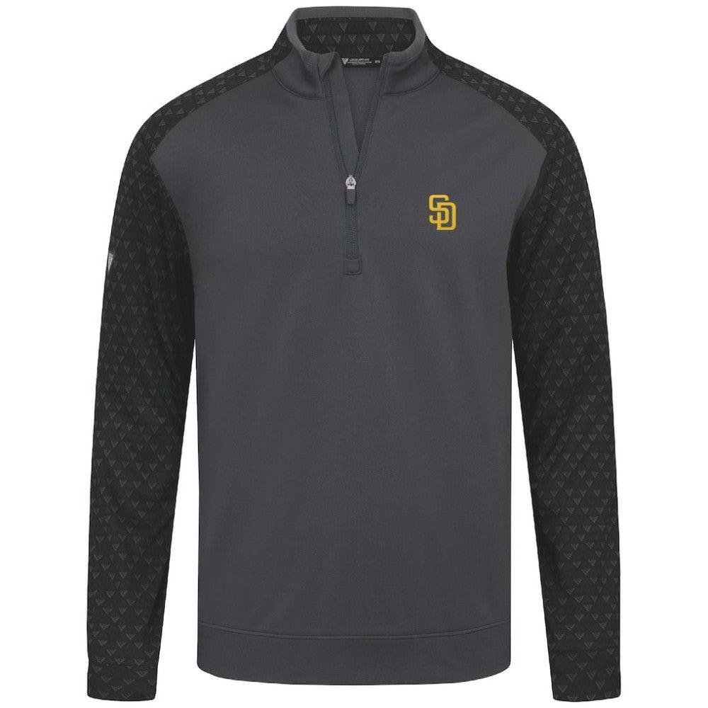 San Diego Padres Levelwear Aztec Insignia 2.0 Quarter-Zip Pullover Top Charcoal