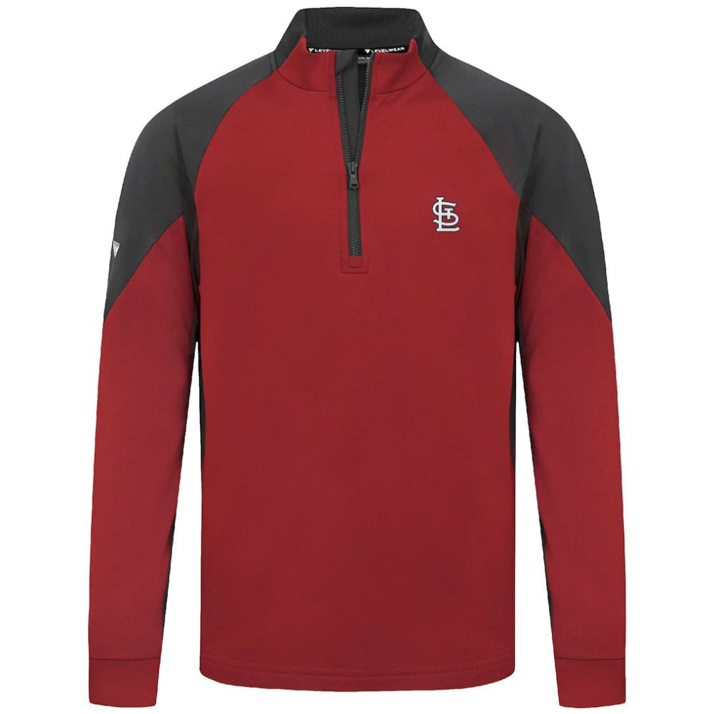 St. Louis Cardinals Levelwear Cadet Insignia 2.0 Raglan Quarter-Zip Jacket Red
