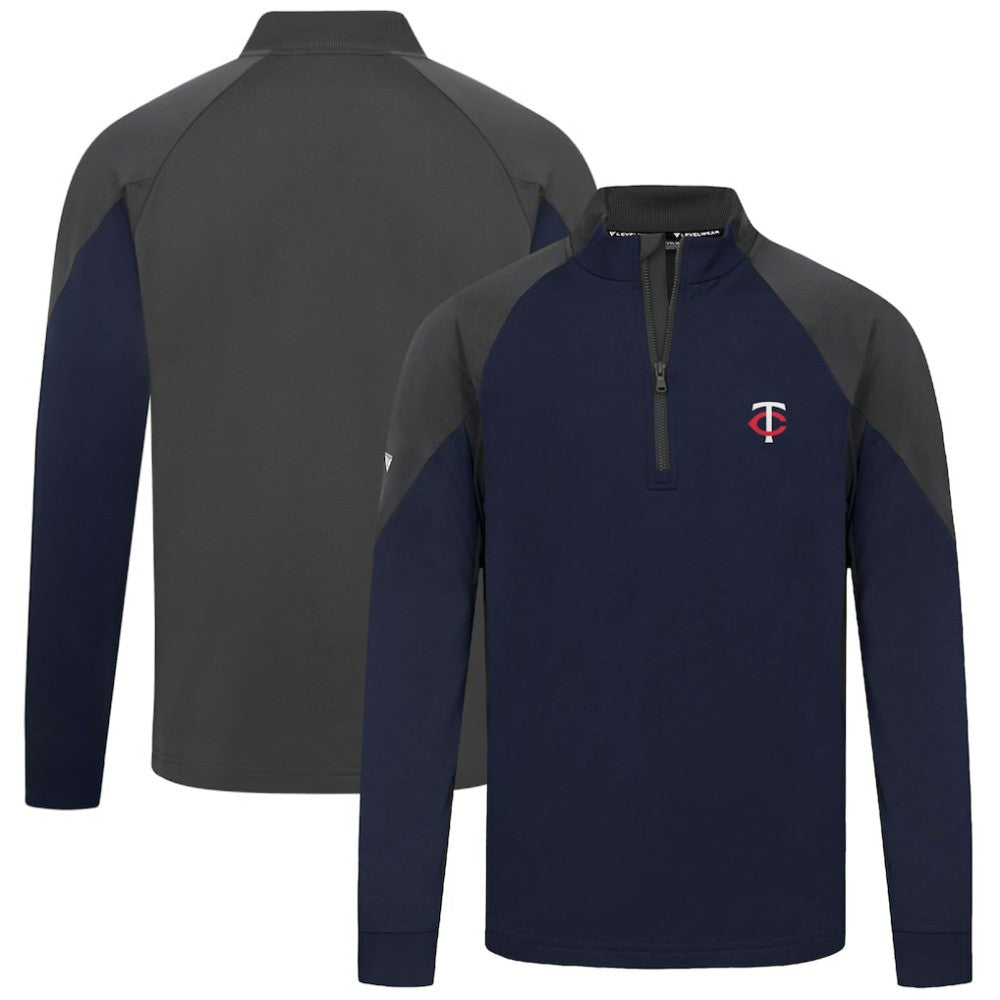 Minnesota Twins Levelwear Cadet Insignia 2.0 Raglan Quarter-Zip Jacket Navy