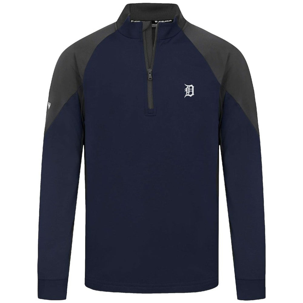 Detroit Tigers Levelwear Cadet Insignia 2.0 Raglan Quarter-Zip Jacket Navy