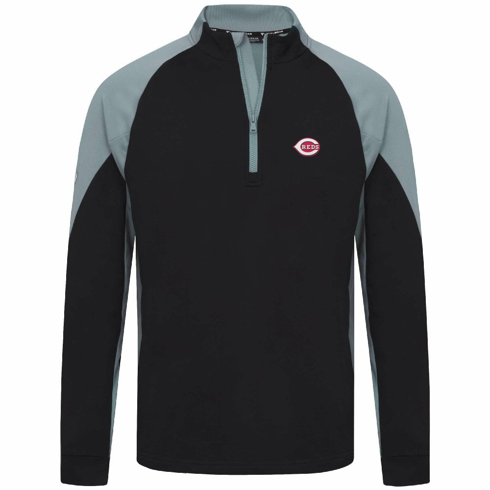 Cincinnati Reds Levelwear Cadet Insignia 2.0 Raglan Quarter-Zip Jacket Black