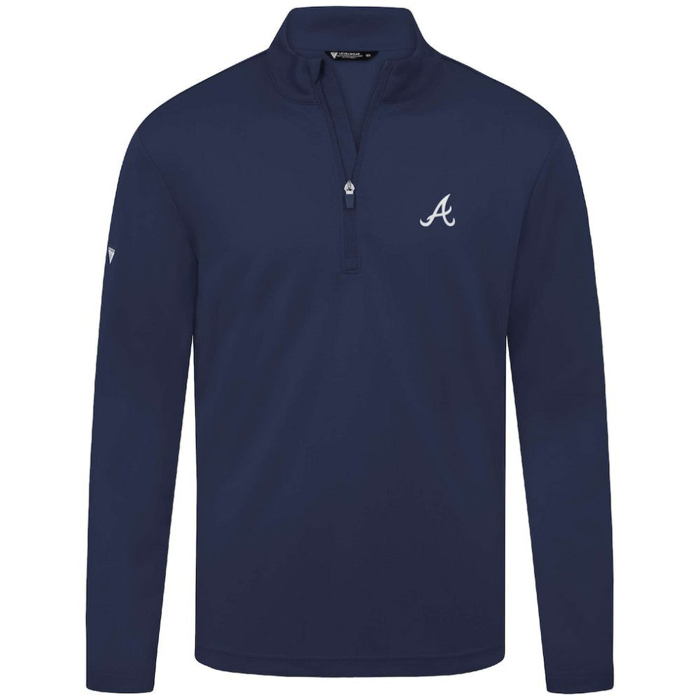 Atlanta Braves Levelwear Heron Insignia 2.0 Quarter-Zip Jacket Navy