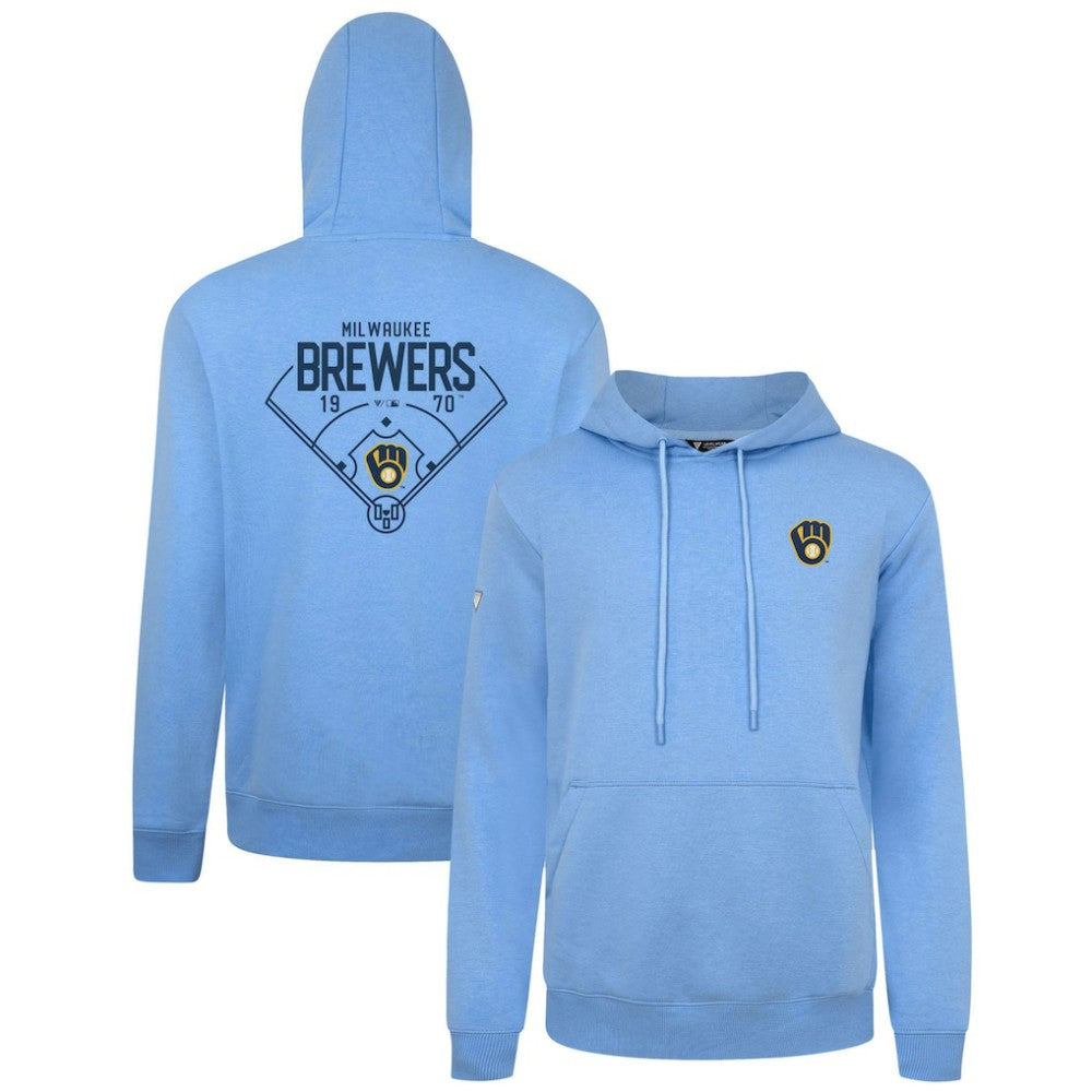 Milwaukee Brewers Levelwear Podium Primary Pullover Hoodie Light Blue