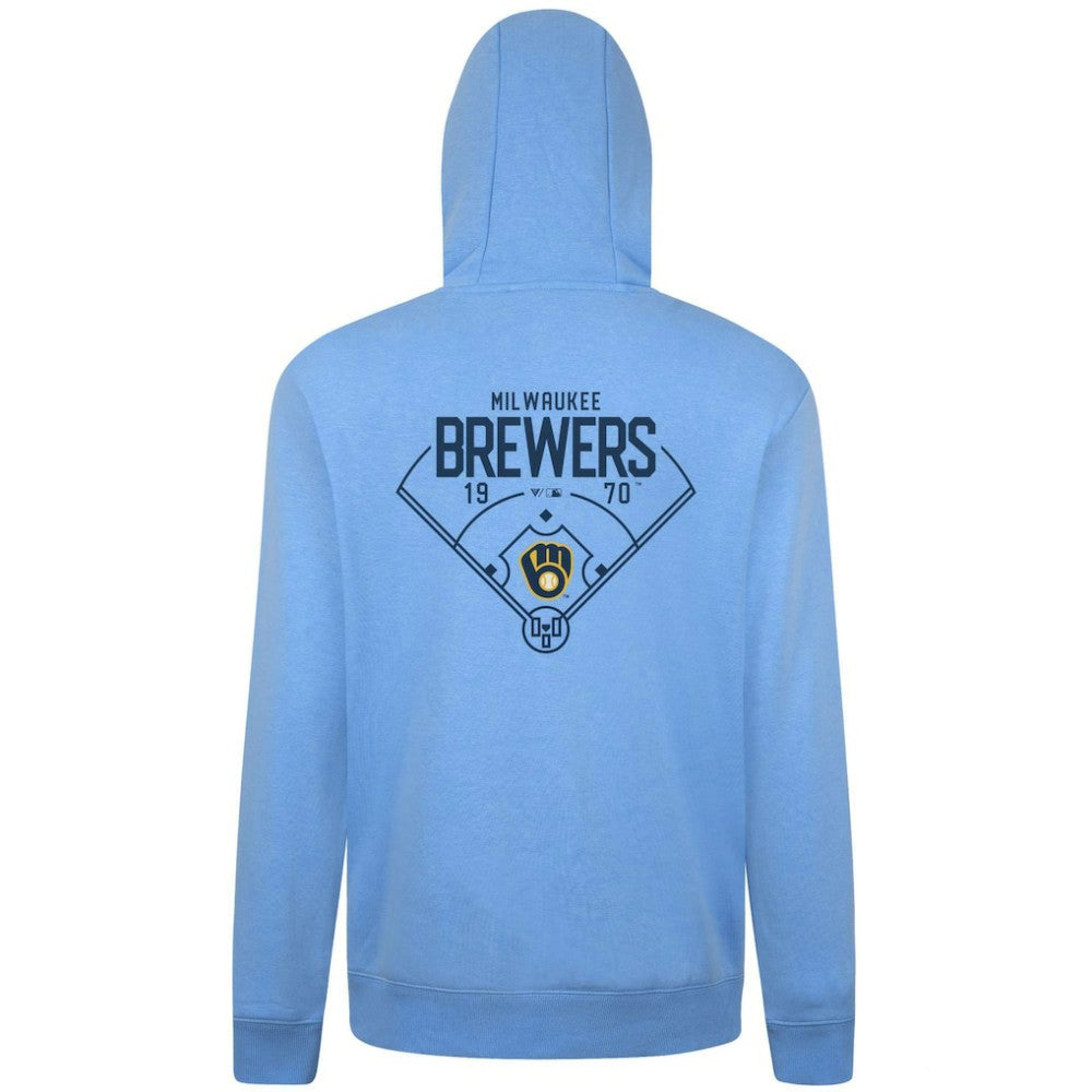 Milwaukee Brewers Levelwear Podium Primary Pullover Hoodie Light Blue