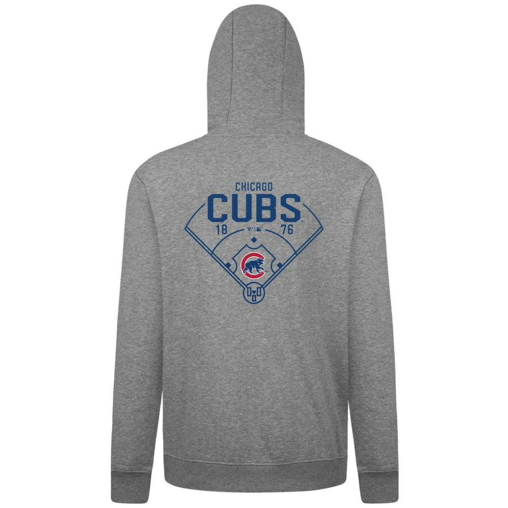 Chicago Cubs Levelwear Podium Primary Pullover Hoodie Gray