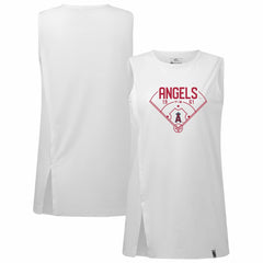 Los Angeles Angels Levelwear Women's Influx Home Field Tank Top White