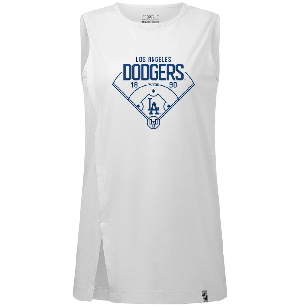 Los Angeles Dodgers Levelwear Women's Influx Home Field Tank Top White