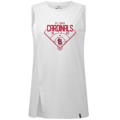 St. Louis Cardinals Levelwear Women's Influx Home Field Tank Top White