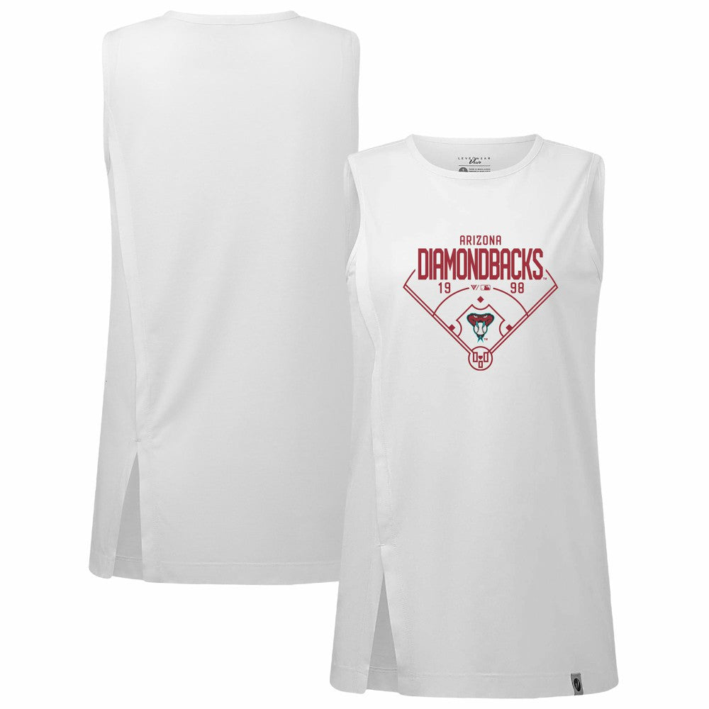 Arizona Diamondbacks Levelwear Women's Influx Home Field Tank Top White
