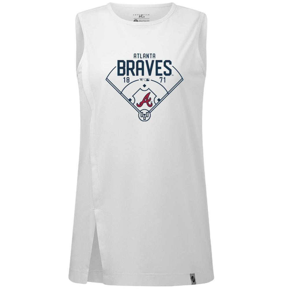 Atlanta Braves Levelwear Women's Influx Home Field Tank Top White
