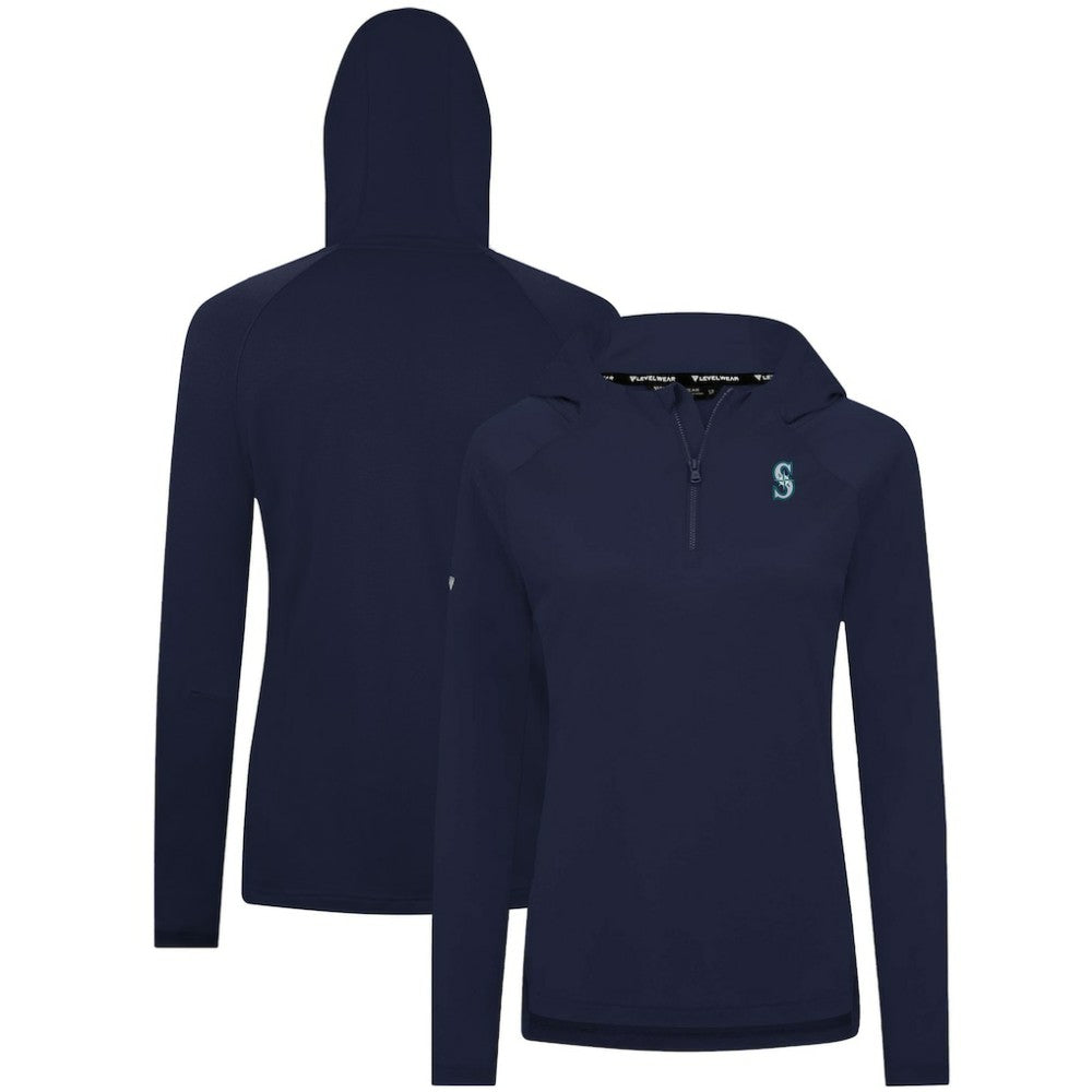 Seattle Mariners Levelwear Women's Raven Insignia 2.0 Quarter-Zip Jacket Navy