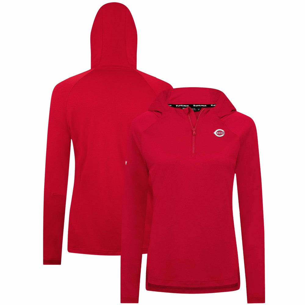 Cincinnati Reds Levelwear Women's Raven Insignia 2.0 Quarter-Zip Jacket Red