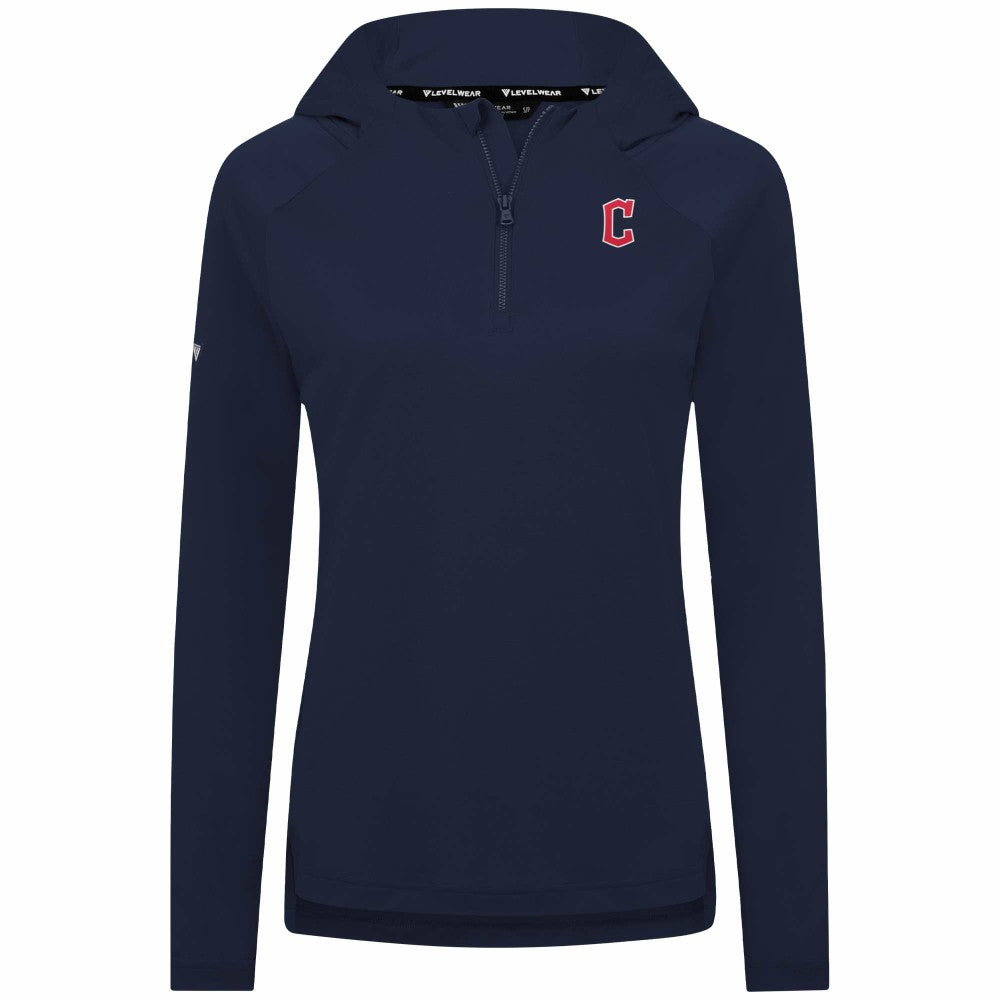 Cleveland Guardians Levelwear Women's Raven Insignia 2.0 Quarter-Zip Jacket Navy