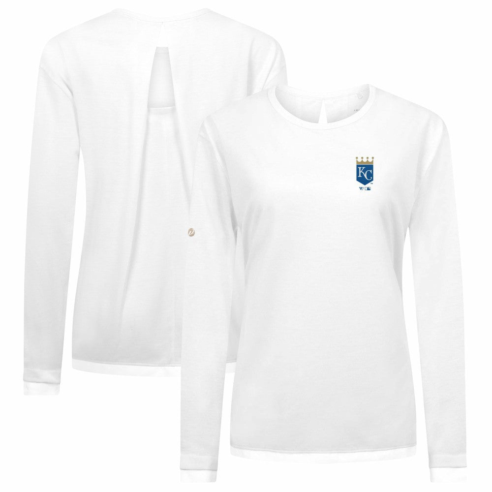 Kansas City Royals Levelwear Women's Sequoia Primary Logo Long Sleeve T-Shirt White